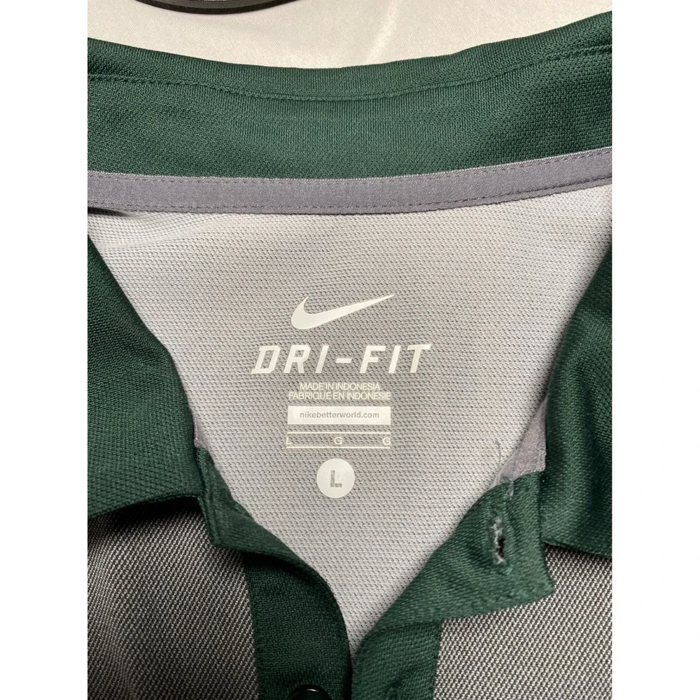 Nike Dri-FIT Michigan State Spartans Polo Shirt Grey Green Mens Large SP16KUB